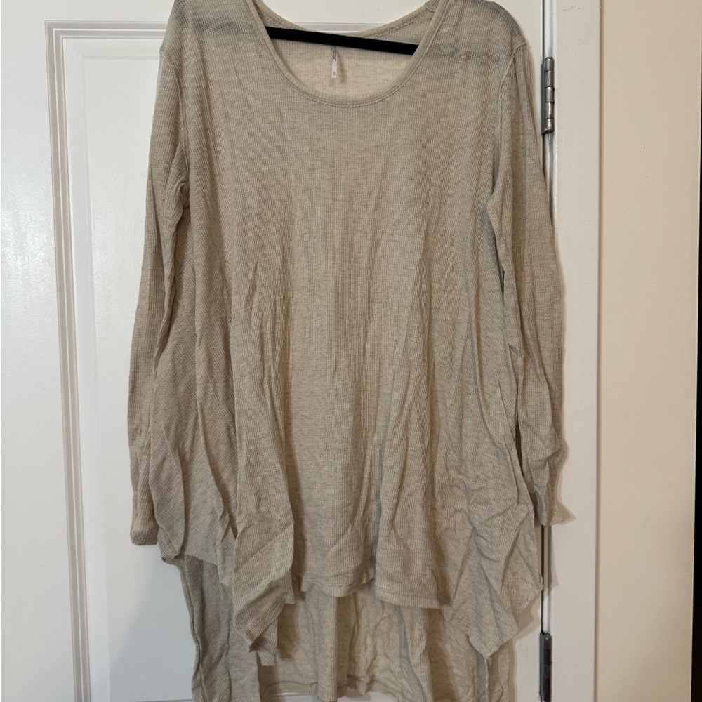 Free People Cream Asymmetrical Tunic